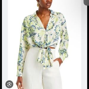 Cinq a Sept Tie Front Blouse